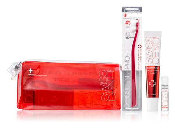 Swissdent Emergency Kit Red Dental Care Set (for Gentle Teeth Whitening and Enamel Protection)